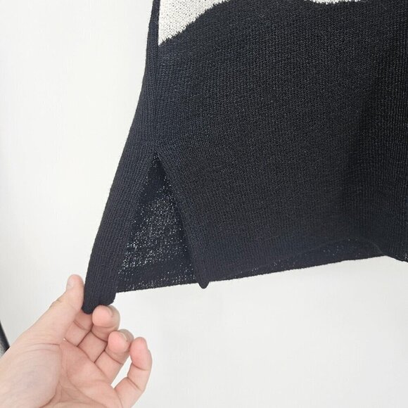 Roni Rabl Abstract Cape Cardigan Black/White Women’s Size M/L Artsy Art To Wear - Picture 6 of 11